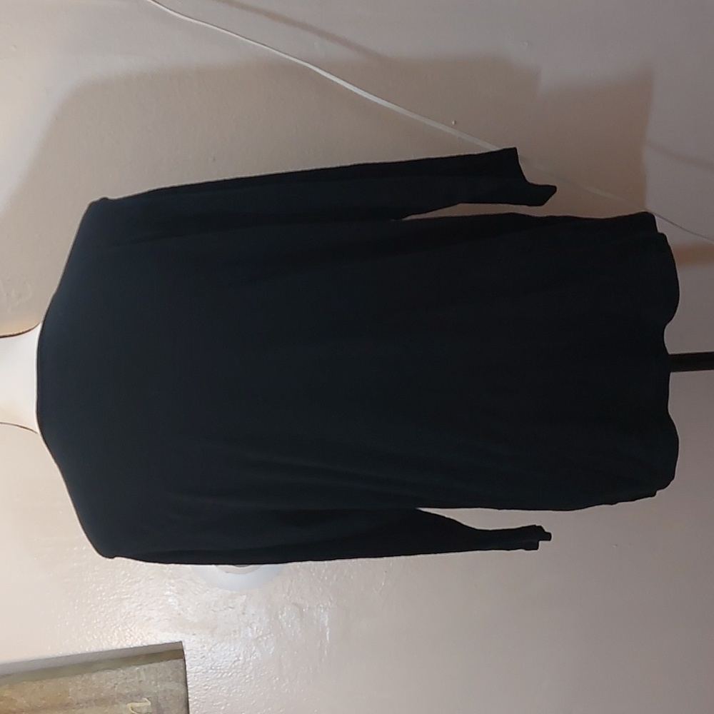 CHAPS Lace Accent Black Marled 3/4 Sleeves Sleeve Henley Shirt Size 1X - Picture 5 of 7